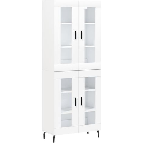 Buffet credenza cassettiera mobiletto mobile contenitore organizer cucina soggiorno salotto alto 69,5 x 34 x 180 cm legno ingegnerizzato bianco 020032572
