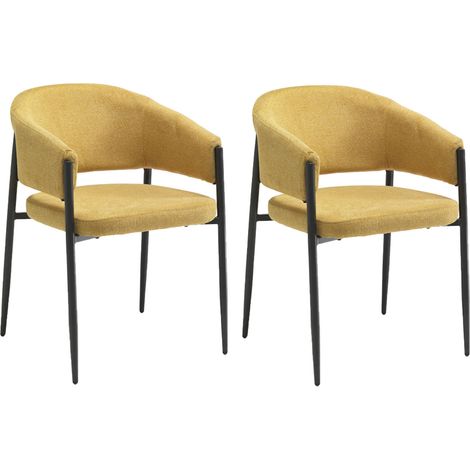 Set 2 Sedie Maya 59,5x54x78,5 cm in Tessuto Easy-Clean Giallo (1/5)