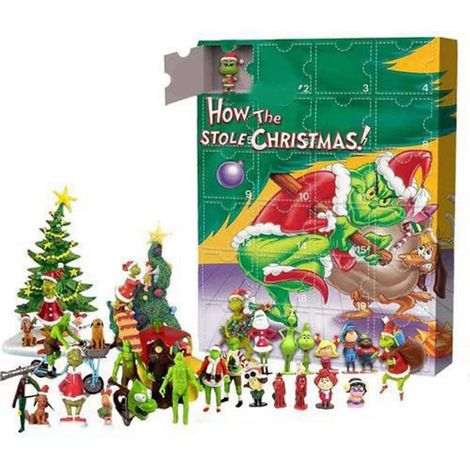 Adventskalender-Figuren, niedlicher Cartoon-Countdown-Kalender, Überraschungsbox für Kinder, Geschenk, Sammlerstück