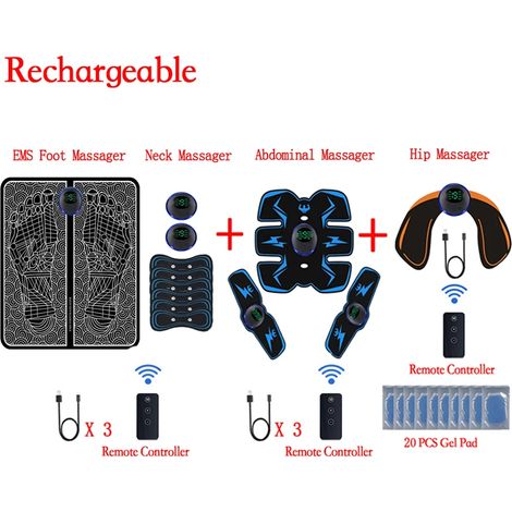 Ferngesteuerter EMS-Muskelstimulator, intelligentes elektrisches Fitnessgerät für Bauchmuskeltraining und Gewichtsabnahme, Figurformende Aufkleber - AquaForge