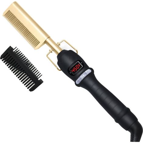 Brosse lissante chauffante trois temperatures pour cheveux voyage lisseur electrique compact pour cheveux raides et soyeux (1/5)