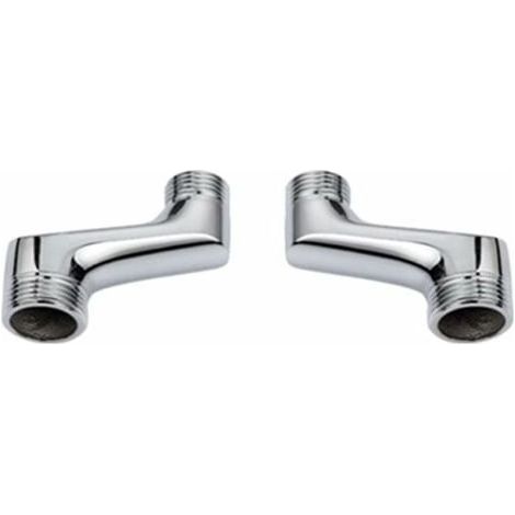 Raccordo a gomito per doccia, raccordo riduttore a gomito in ottone, braccio girevole regolabile, raccordo a gomito a parete, raccordo offset da 1/2" a 3/4", cromato, 1000 pezzi (1/3)
