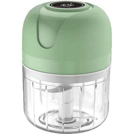 Hachoir Electrique Rechargeable USB, XU,Mini Coupe Legumes 250 ml Mini Robot de Cuisine Hachoir de Cuisine Robot Mixeur,Idéal pour Oignons,Poivre,Légumes et Viande,3 Lames en Acier Inoxydable - KZQ (1/4)