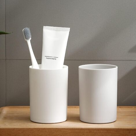 White toothbrush cup, 669cm, 2 cups, for rinsing, dormitories, students and home use. (1/5)