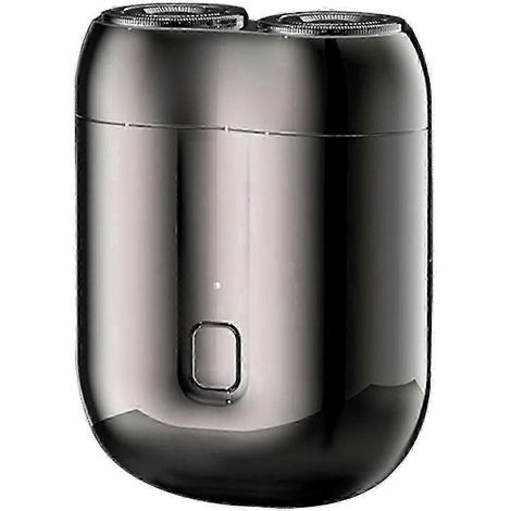 Rasoir électrique double tête pour hommes - Mini rasoir USB, portable, lavable, gris (1/5)