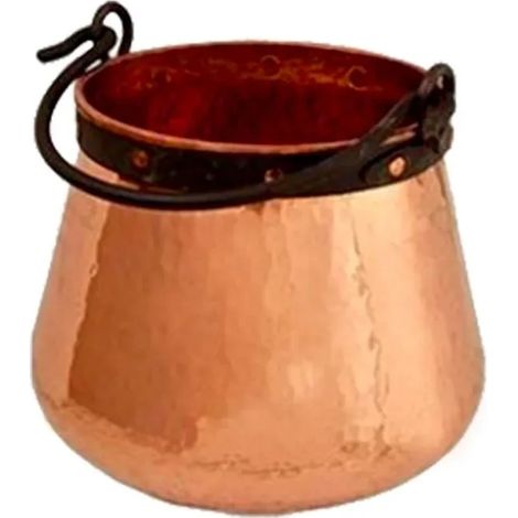 Pentola in rame, Paiolo in rame, Caldaia in rame - con manico in ferro, 5L