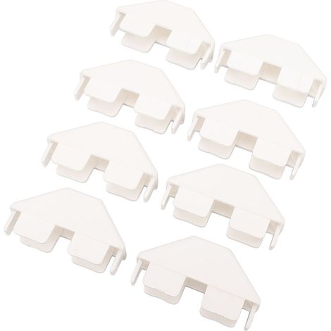 Lot de 8 embouts blancs pour clôture à piquets, résistants à la pluie et au vent, en PVC décoratif pour jardin extérieur. (1/5)
