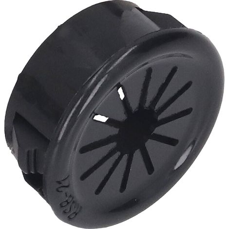 Lot de 200 passe-câbles à fixation stable, résistants au feu, isolés PA66, à boucle, cache-trou pour câble, noir, diamètre intérieur du trou : 20,6 mm / 0,81 po (1/5)
