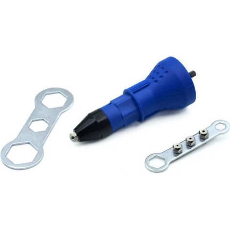 Adaptador para remaches ciegos con 4 conectores acanalados 2,4-4,8 mm, herramienta de fijación de alta calidad, ideal para trabajos de mecánica y construcción