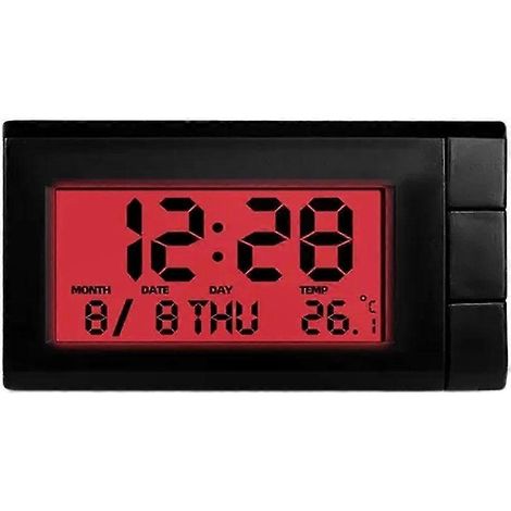 LCD-Autothermometer, Uhr, Armaturenbrett, Digitalanzeige, Innenausstattung, Autozubehör, Bürotheke (1/5)