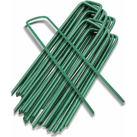 Lien pour végétauxPiquets de Jardin Piquet Fixation Tente Sol Cheville Agrafes Jardinage pour Fixer Toile Paillage Clôture Barrière Contre Filets Camping Gazon Artificiel,20pièce, Vert, 15x3 (1/4)