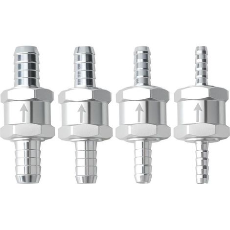 Clapet Anti retour en Aluminium de Carburant 6/8/10/12mm de retour de carburant en aluminium à sens unique pour Essence Diesel Huile Car Chrome Eau Auto Carburateur Systèmes Basse Pression Tuyau (1/5)