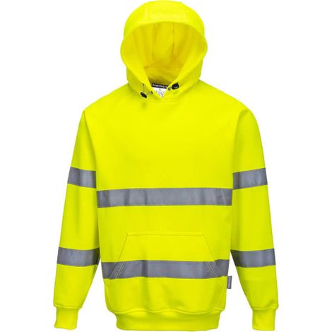 Sudadera flúor con capucha, tejido de punto B304 XXXL Amarillo (1/2)