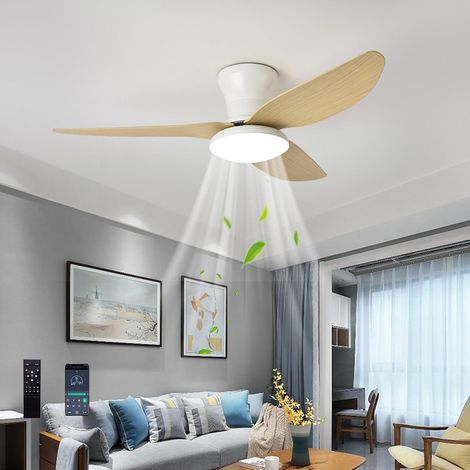 Plafonnier ventilateur moderne avec éclairage intelligent à intensité variable et télécommande, lumière LED, 6 vitesses, 3 pales 100 cm (1/5)