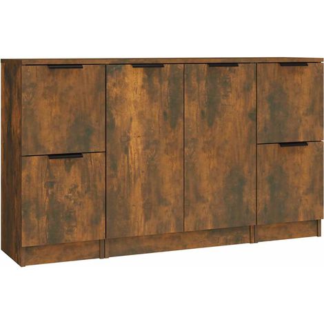 Maison Exclusive - Credenze 3 pz Rovere Fumo in Legno Multistrato (1/5)