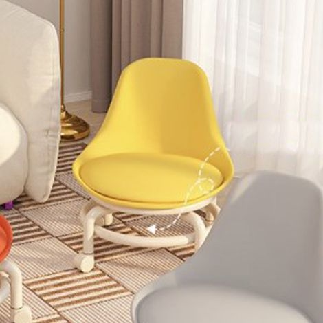 Tabouret roulant bas pour enfants avec dossier, tabouret à roulettes basse avec roulettes universelles, tabouret à roulettes bas, jaune (1/5)