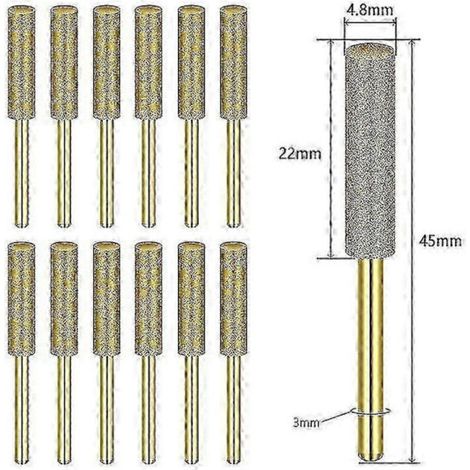 Affûteur de chaîne de tronçonneuse Dremel 12 pièces. diamant. affûtage de précision professionnel. 4.8 mm