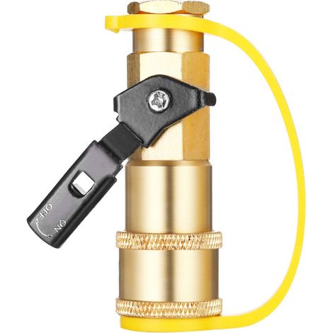 Connecteur rapide de robinet à tournant sphérique de 1/4 pouces, connecteur de conversion en cuivre nord-américain, accessoire de connecteur rapide RV, accessoire de tuyau de gaz propane 4 pièces (1/4)