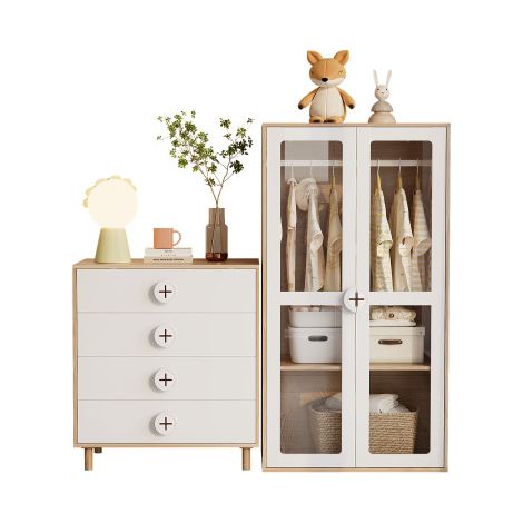 Armoire Combinée Armature Panneaux Laqués Écologiques Blanc (1/5)