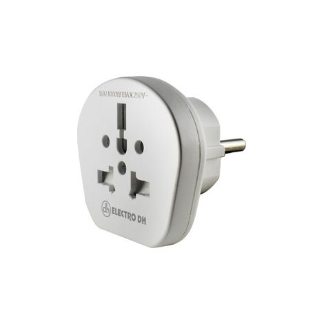Adaptador Red Eléctrica Schuko A Universal Varias Clavijas 16a 3500w Blanco 36.062/1/univ
