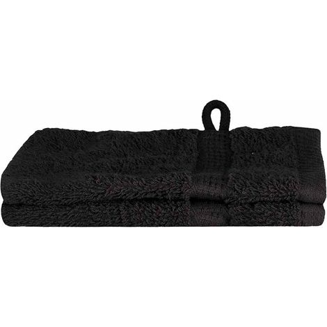 Serviette Invité SOLUND 2 pcs Noir 15 x 21 cm 550 gsm (1/5)