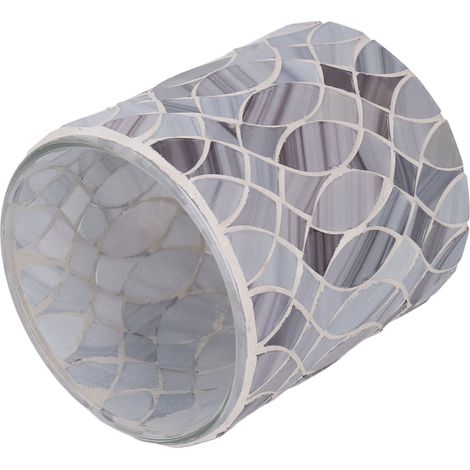 Porte-bougie en verre dépoli gris - Support pour bougies décoratives - Parfait pour mariages et événements (1/5)