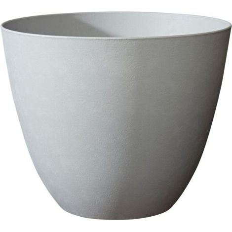 Maceta redonda Ø 40 cm - EDA - Elemento - 26,2 L - Interior / Exterior - Ø 39,4 x H. 31,6 cm - Caliza (1/4)