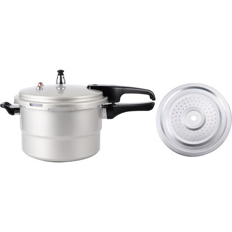 Cocotte minute anti-explosion 22cm pour gaz, électrique et céramique, avec étage vapeur inclus (1/5)