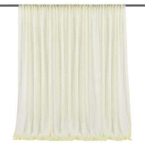 Rideau de Fond Beige 1.5x2.5m en Fil Solide pour Mariage et Fête Photo