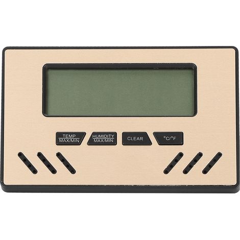 Hygromètre-thermomètre d'intérieur pour cigares, double affichage, appareil de mesure de l'humidité et de la température (Or) (1/5)