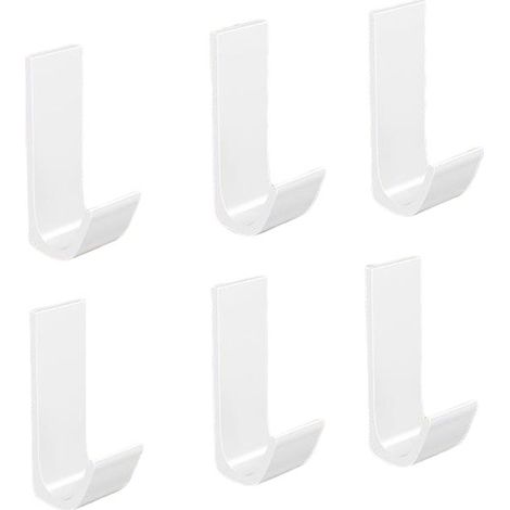 Bohrfreie Handtuchhaken Weiß Selbstklebende Kleiderhaken Wandhaken aus Aluminium Geeignet für Badezimmer Schlafzimmer Wände und Türen 6er-Pack (1/5)