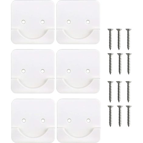 Lot de 6 supports muraux pour tringle à rideau de douche en ABS, avec surface lisse et design élégant pour le salon. (1/5)