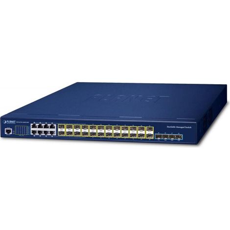 PLANET Layer 3 16-Port 100/1000X SFP Gestionado L3 10G Ethernet (100/1000/10000) 1U Azul