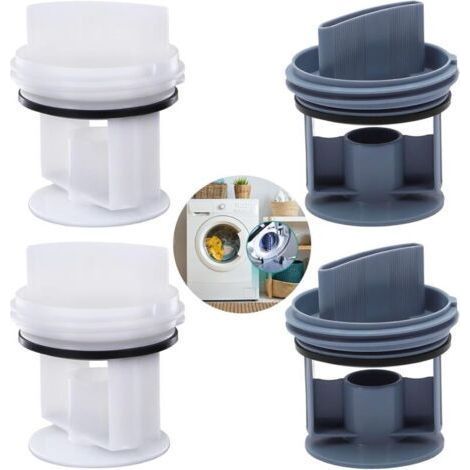 Lot de 4 filtres à peluches - Pièces de rechange pour la plupart des modèles de machine à laver et sèche-linge (bleu/blanc) (1/4)