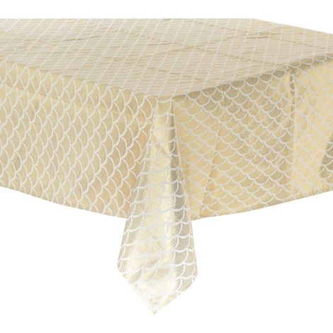 Nappe de Fêtes Imprimée Art Déco Blanc et Doré 140 x 360 cm - Feeric Christmas (1/2)