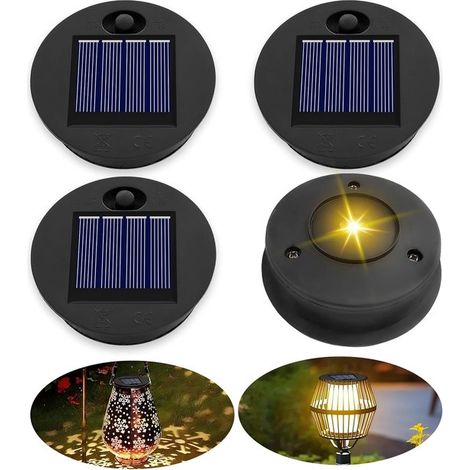 Pieza de repuesto para panel solar - Parte superior de linterna - Iluminación exterior - Resistente al agua IP44 - 7 cm de diámetro - Luz cálida (1/5)