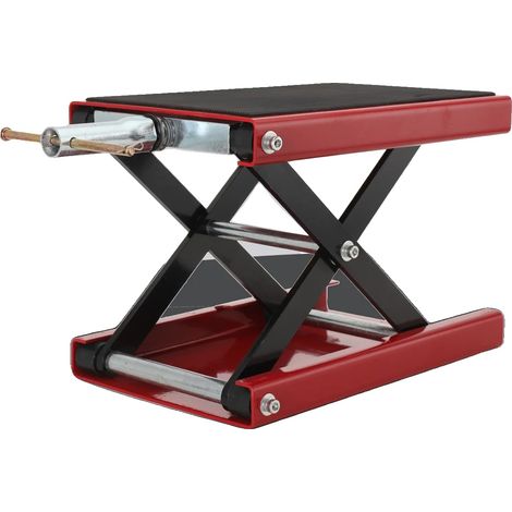 Table de levage de moto, acier robuste, plage de hauteur de levage 3,7"-13,8", capacité de charge 1100 lbs, dimensions 84,5"x28,5", goupille de sécurité verrouillable (1/5)
