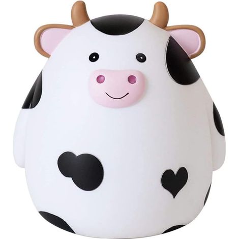 Tirelire Vache - 1 Unité - Résine Et Vinyle - Coffre Billets Et Pièces - Décoration Bureau Ou Chambre - Noir Et Blanc (1/5)
