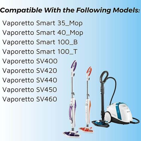 Panni di ricambio per spazzola Polti Vaporetto Vaporforce, prodotto originale per Smart 35Mop, Smart 40Mop, ecc. (6 pezzi) (1/3)