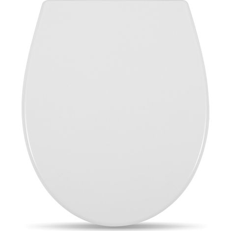 Jiubiaz Toilettendeckel WC-Sitz Klobrille mit Absenkautomatik & Schnellverschluss, aus antibakteriellem Duroplast, werkzeuglose Montage, hohe Tragkraft, Universal Ovalform, Reinweiß Einfarbig mit Quic (1/5)