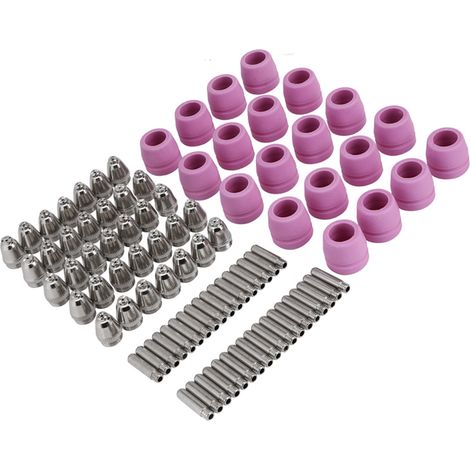 Kit de 90 pièces pour découpeuse plasma : consommables pour torche de découpe, électrodes, buses et godets. (1/5)
