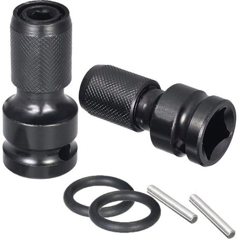 2 pièces adaptateur de douille, 1/2" carré vers 1/4" hexagonal, pour cliquet et visseuse à impact, mandrin à libération rapide (1/4)