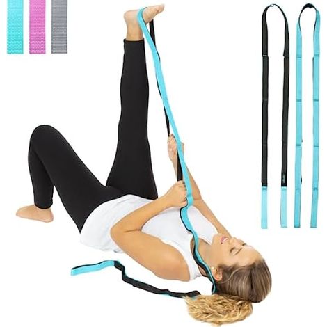 Sangle d'étirement - 75 pouces - 10 boucles - pour yoga pilates rééducation physiothérapie - 1 pièce (1/3)