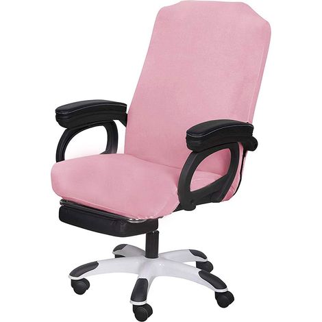 Housses de Chaise de Bureau Extensibles et lavables pour Chaise d'ordinateur Universelle rotative de Grande Taille Rose (1/5)