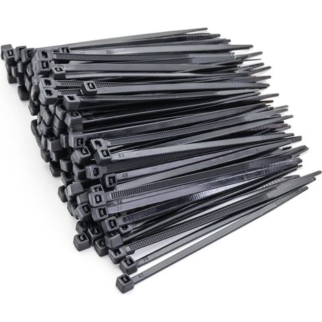 Kabelbinder aus Kunststoff, 100 x 2,5 mm, kleine Nylon-Kabelbinder, Kabelmanagement-Clips Schwarz 200 Stück (1/5)