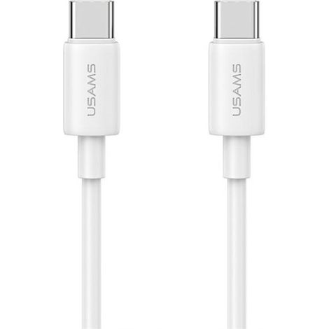 Cavo Usams da USB-C a USB-C, 1 m, ricarica rapida da 60 W, colore bianco.