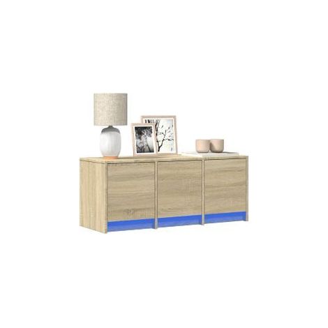 Meuble TV avec LED chêne sonoma 97x34x40 bois d'ingénierie (1/5)
