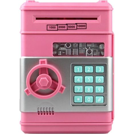 Automatischer, rollbarer elektronischer Geldautomat mit Zahlenschloss für Jungen, Mädchen, Kinder, Geburtstags- und Weihnachtsgeschenke (rosa) (1/5)