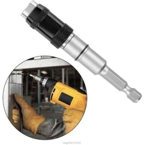 Porte-embout magnétique pivotant 1/4" - Extension flexible de 90 mm - Porte-embout hexagonal avec mode pivotant à 20° pour pièces étroites ou coins,Rallonge de foret à impact robuste (1/4)