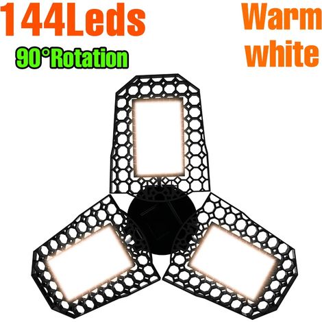 Lampes de croissance pour plantes Ampoule LED 200 W E27/E26 (C1 80 W blanc chaud, culot E27-E26) pour garage, plafonnier, spot 110 V, éclairage pour maison, entrepôt, parking ou sous-sol. (1/5)